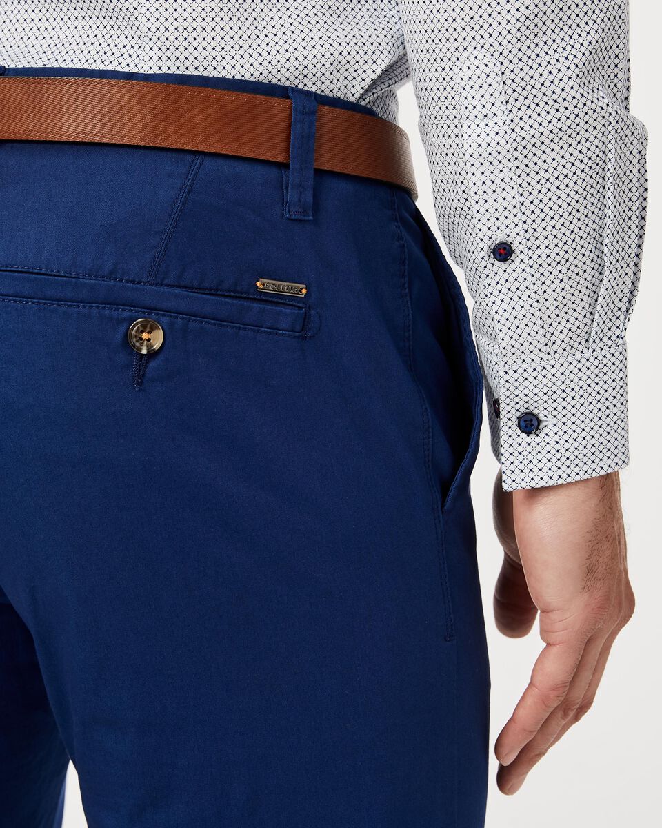 Slim Stretch Cotton Chino, Dark Cobalt, hi-res